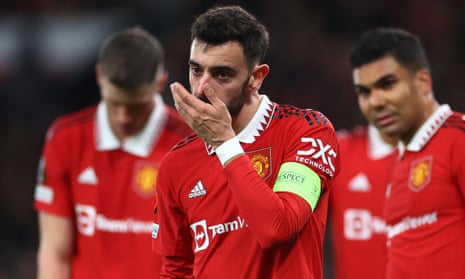 Big mistake: Manchester United's Bruno Fernandes reacts after giving away the penalty.