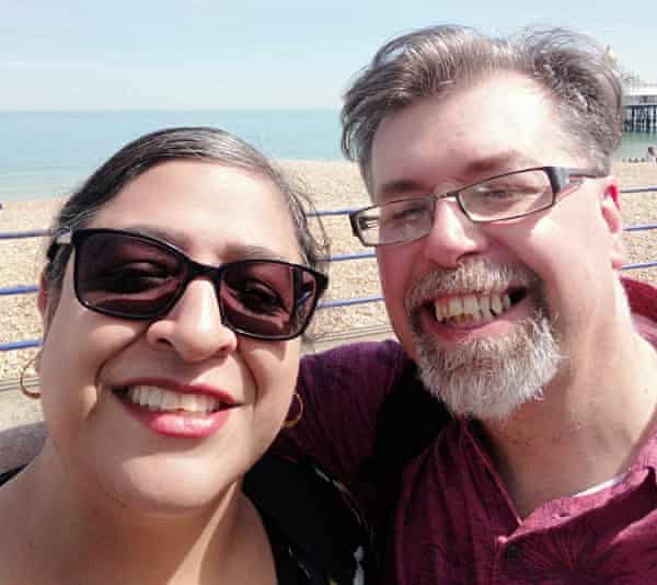 Kevin Stevenson with his partner, Aruna Narshi, who died in hospital in Birmingham in September.