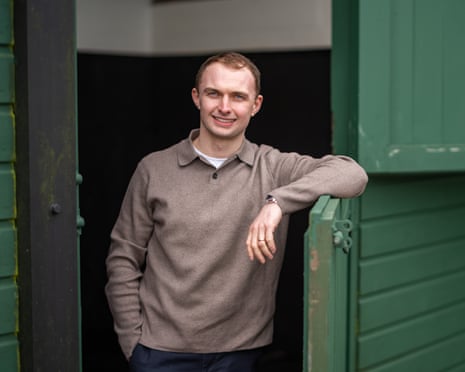 Jockey Sean Bowen leaning in a doorway at Exeter Racecourse.