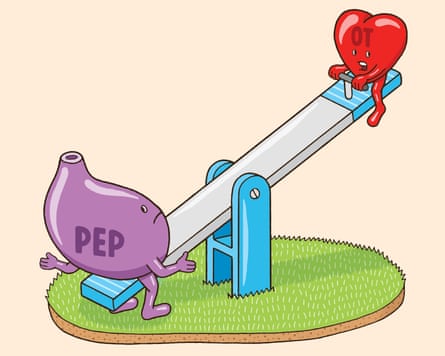 Illustration of hormones on a seesaw