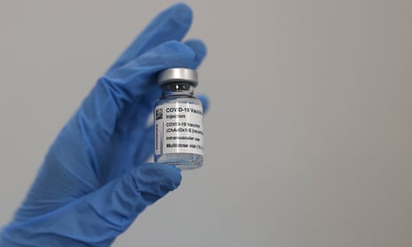 A medical worker holds a dose of the AstraZeneca Covid-19 vaccine in Madrid, Spain.