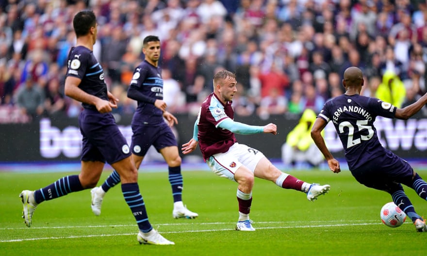 Jarrod Bowen put West Ham 2-0 up against Manchester City in May before the champions clawed back to draw.