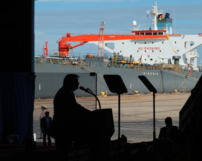 Trump shows off tanker with ‘1m barrels of oil’ and floats Venezuela as 51st state