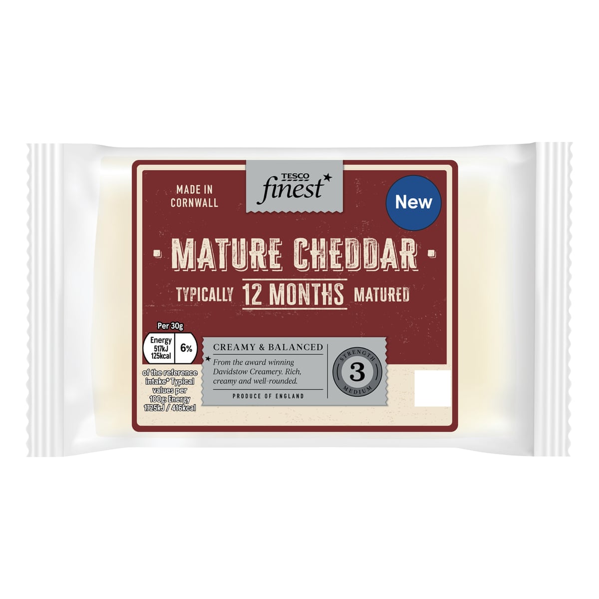Tesco Finest Mature English Cheddar Cheese, 350G.