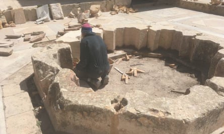 A builder training in Aleppo’s citadel.