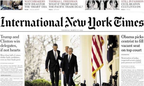 The New York Times plans to move most of the staff on its iternational edition to London, ​New York or Hong Kong
