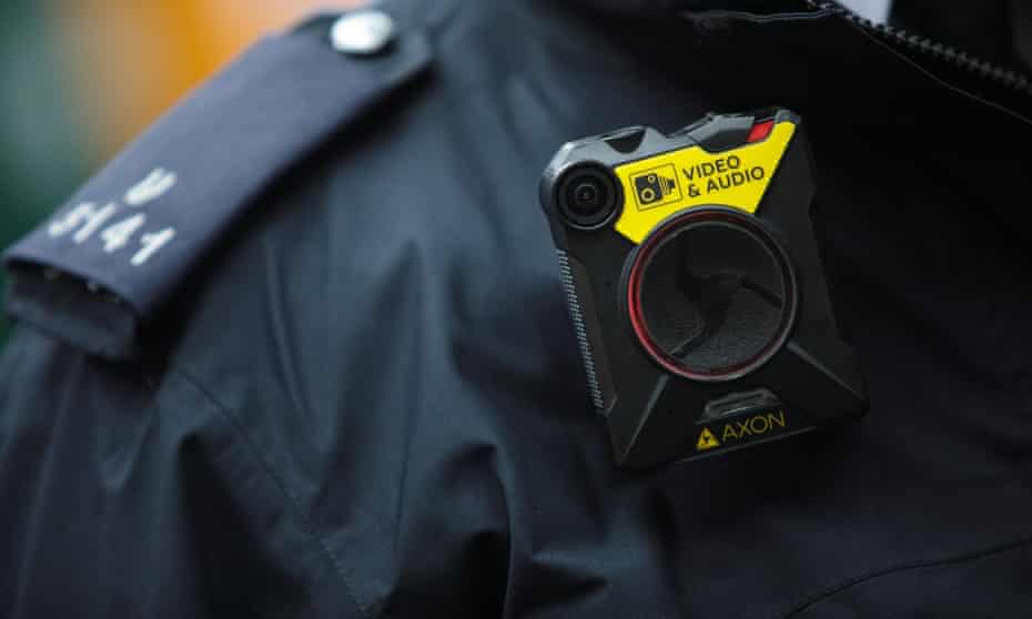 Body-worn camera on police officer