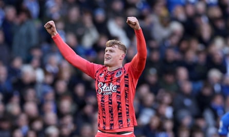 Jarrad Branthwaite celebrates his goal against Brighton.