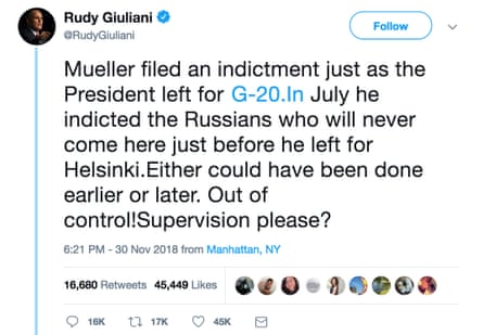Rudy Giuliani’s tweet, with the link to the G-20.In domain.