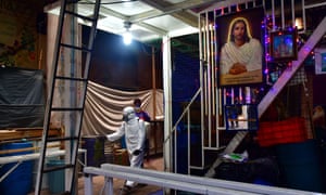 A sanitary team disinfects the Jamaica Market, which is schedualed to reopen on 25 May, in Mexico City, Mexico.