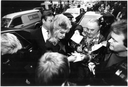 Ivana Trump signing autographs on a visit to London in 1994.
