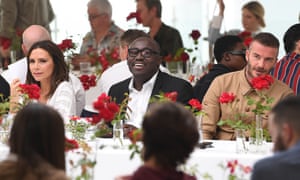 Victoria Beckham, Vogue editor Edward Enninful and David Beckham