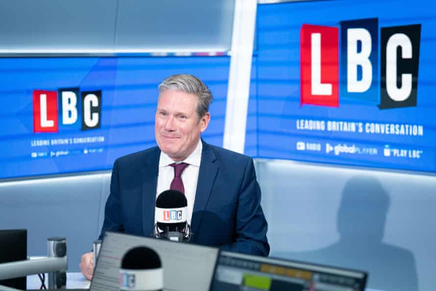 Keir Starmer taking part in his LBC phone-in this morning.
