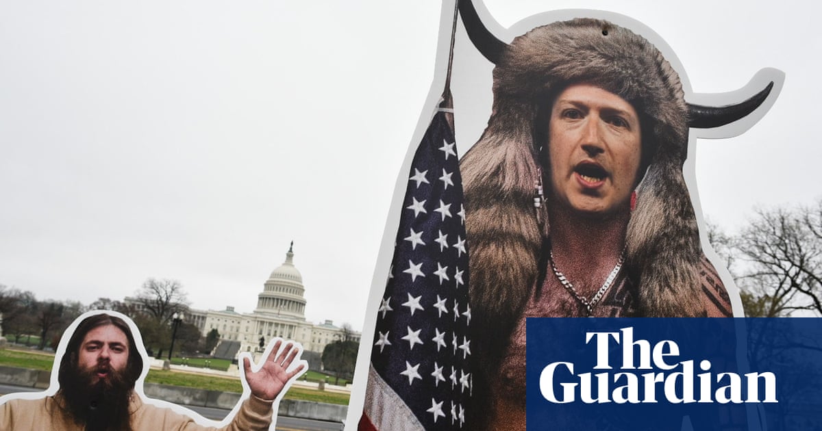 Tech CEOs grilled over role in Capitol attack as protesters mock them with giant cutouts