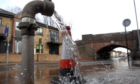 Water flows from a Thames Water standpipe