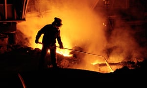 The Corus steelworks in Port Talbot, South Wales. The ONS said there were signs business investment growth was starting to slow.