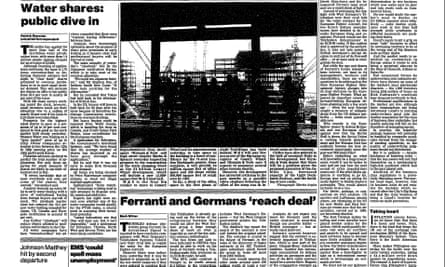 Archive black and white article with the head Water shares: public dive in