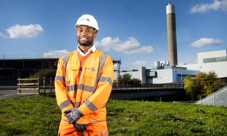 Climate focus … Muyiwa Oki, who asked to be pictured next to the incinerator he worked on.