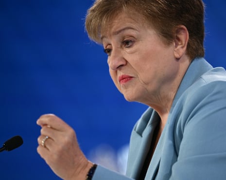 Managing director Kristalina Georgieva speaks during a press conference during the IMF/World Bank annual meetings at the IMF headquarters in Washington DC, on 16 October 2025.