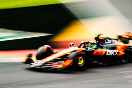 Lando Norris driving his McLaren in Australia