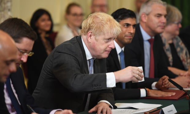 Boris Johnson at the first post-reshuffle cabinet meeting in Downing Street on 17 September.