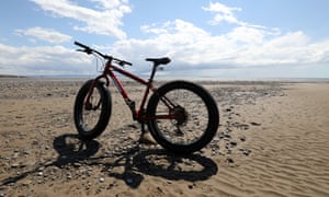 fat bike on the beach near Porthcawl, Wales