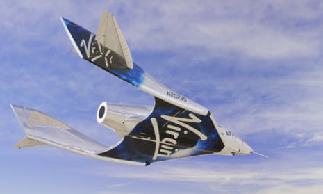 Virgin Galactic’s VSS Unity on its first glide flight this month.