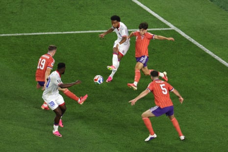 Ruben Providence of Haiti passes the ball