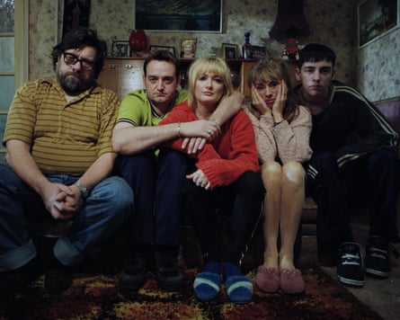 Johnston with Ricky Tomlinson, Craig Cash Caroline Aherne and Ralf Little in The Royle Family.