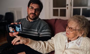 Guillermo Pérez Roisinblit with his rediscovered maternal grandmother Rosa Roisinblit, a member of Grandmothers of the Plaza de Mayo who campaign for the return of the stolen children of the disappeared.