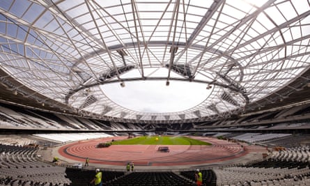 The Olympic Stadium is undergoing a major reconstruction so that it can also become the new home of West Ham United from next August.