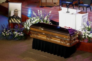 The casket of George Floyd, before the memorial service.