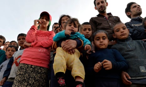 Syrian refugees at a camp in Lebanon, Oxfam says they now make up a fifth of the country’s population.