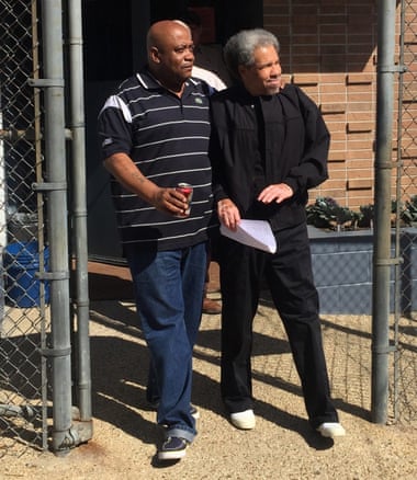Albert Woodfox, right, with his brother, on the day of his release from prison in February.