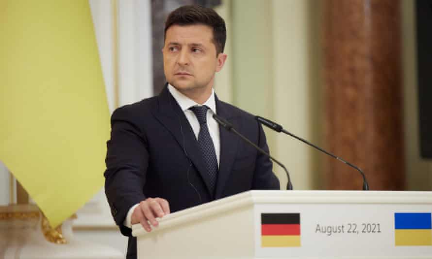 The Ukrainian president, Volodymyr Zelenskiy