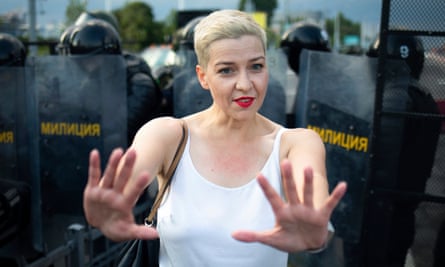 Maria Kolesnikova, one of Belarus’s opposition leaders, at a rally in Minsk in August 2020. She has since been jailed for 11 years and no one has heard from her since February last year