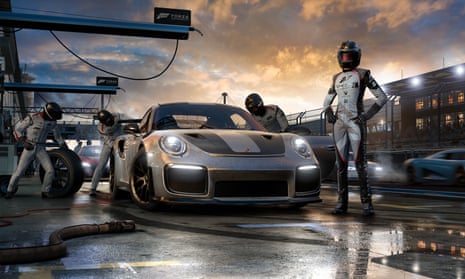  Racing simulator Forza Motorsport 7 shows off the power of the new console.