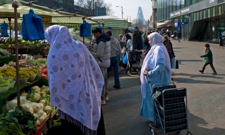 Muslim women shopping in east London