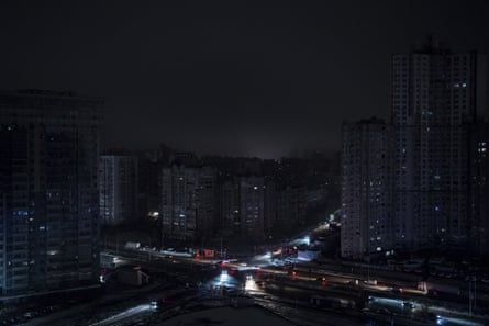 Residential blocks in Kyiv without power after Russian strikes.