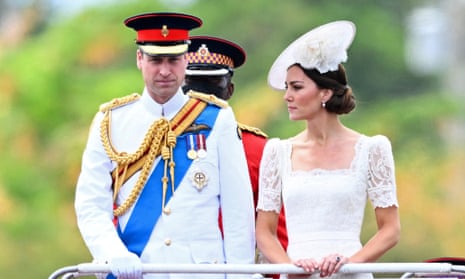 Catherine Duchess of Cambridge and Prince William Royal visit to the Caribbean - 24 Mar 2022<br>Mandatory Credit: Photo by Tim Rooke/REX/Shutterstock (12865127gs) Prince William and Catherine Duchess of Cambridge. The Duke and Duchess will attend the inaugural Commissioning Parade for service personnel from across the Caribbean who have recently completed the Caribbean Military Academy's Officer Training Programme. The Duke will be Reviewing Officer for the Parade and Their Royal Highnesses will meet newly commissioned officers and staff afterwards. Jamaica Defence Force, Kingston, Jamaica Catherine Duchess of Cambridge and Prince William Royal visit to the Caribbean - 24 Mar 2022
