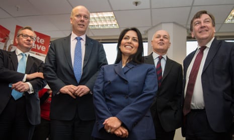 Michael Gove, left, pictured with, from left, Chris Grayling, Priti Patel, Iain Duncan Smith and John Whittingdale at the launch of the Vote Leave campaign at the group’s headquarters in central London.