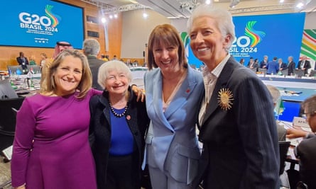 Chrystia Freeland, Janet Yellen, Rachel Reeves and Christine Lagarde in Washington this week.