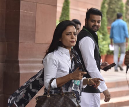Moitra with Janata Dal (Secular) MP Prajwal Revanna in 2019.