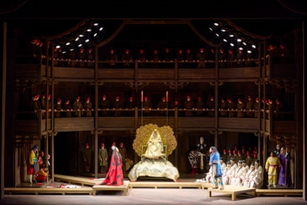 Act two, Turandot’s father, the Emperor, on his throne