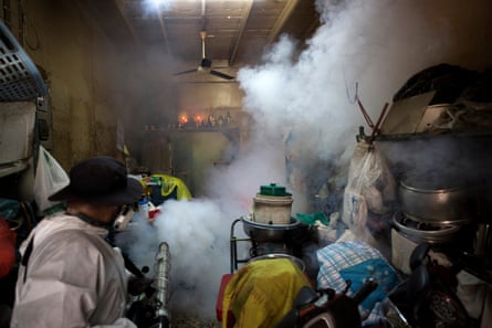 Bangkok Metropolitan Administration inspects and fumigates an area of Chinatown