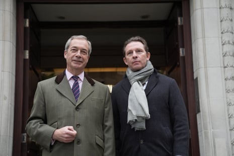 Nigel Farage (left) with Nick Candy outside Millbank TV studios in Westminster today.