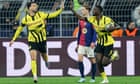 Barcelona sneak through after Serhou Guirassy’s treble gives Dortmund hope