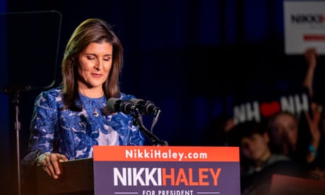 Republican Presidential Candidate Nikki Haley Holds New Hampshire Primary Night Event In Concord<br>CONCORD, NEW HAMPSHIRE - JANUARY 23: Republican presidential candidate, former U.N. Ambassador Nikki Haley delivers remarks at her primary-night rally at the Grappone Conference Center on January 23, 2024 in Concord, New Hampshire. New Hampshire voters cast their ballots in their state's primary election today. With Florida Gov. Ron DeSantis dropping out of the race Sunday, Haley and former President Donald Trump are battling it out in this first-in-the-nation primary. (Photo by Brandon Bell/Getty Images)