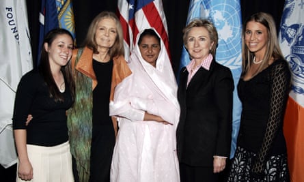 Steinem with Hillary Clinton at a Girls Learn International event in 2006. Photograph: Jemal Countess/WireImage for Glamour Magazine
