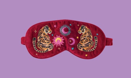 Embroidered eye mask